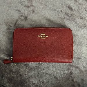 Red Coach wallet burgundy interior- like new, no signs of use or wear
